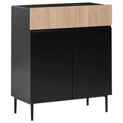 Afbeelding van BLYTHE Sideboard 2 deurs Zwart/Bruin MDF