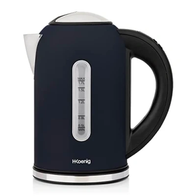 Afbeelding van Programmeerbare waterkoker HKoeNIG Boe56 1,7L 2200 W Instelbare temperatuur LCD scherm Mat nachtblauw en RVS