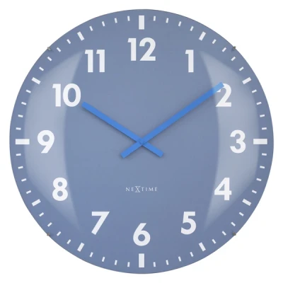 Afbeelding van Wandklok Nextime dia 50cm bolvormig glas blauw kunststof Duomo