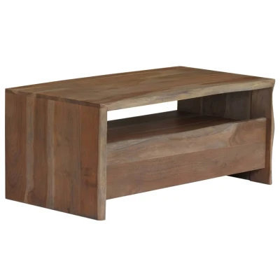 Afbeelding van Salontafel met natuurlijke rand 90x50x40 cm acaciahout grijs