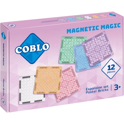 Afbeelding van Coblo Pastel Brick Stenen 12 stuks Magnetisch speelgoed Montessori Magnetische Bouwstenen tegels STEM Cadeau kind 3 jaar t/m bouwblokken