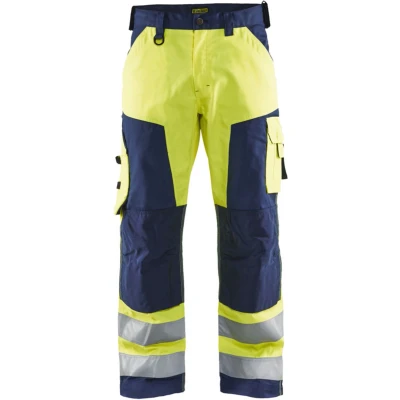 Afbeelding van Blaklader Werkbroek High Vis zonder spijkerzakken 1566 1811 Geel/Marineblauw C46