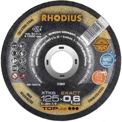 Afbeelding van Rhodius XTK6 EXACT 210828 Doorslijpschijf gebogen 115 mm 1 stuk(s) RVS, Staal