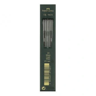 Image de FABER CASTELL TK 9071 mines, noir foncé, dureté: 4H pour portemines 4600 / 9400 9500, longueur: 130 mm, facile à éffacer, diamètre de la mine: 2,0 surface