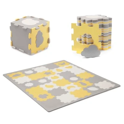 Afbeelding van Kinderkraft LUNO SHAPES Speelkleed Puzzelmat Opvouwbaar Zwart