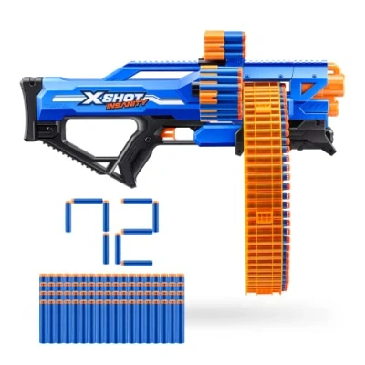 Afbeelding van XSHOT X Shot Insanity Mad Mega Barrel van ZURU met 138 darts, Air Pocket Technology darts en dartopslag