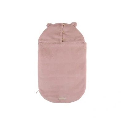 Afbeelding van NOUKIE&#039;S Babynestje Sherpa en jersey lichtroze Mix &amp; Match Voor autostoel, kinderwagen