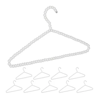 Afbeelding van Relaxdays 50x parel kleerhangers kledinghanger broekhanger broeklat kralen