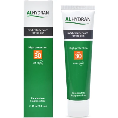 Afbeelding van ALHYDRAN SPF 30 Littekencrème &amp; Zonnebrandcrème in één 59 ml Crème met wintersport