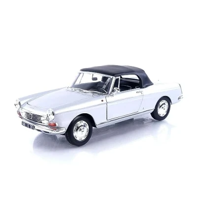Afbeelding van Norev (184835) Peugeot 404 Cabriolet 1967 zilver. Miniatuurauto / Schaal 1:18
