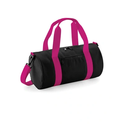 Afbeelding van BagBase Mini Barrel Bag BG140S BLACK/FUCHSIA