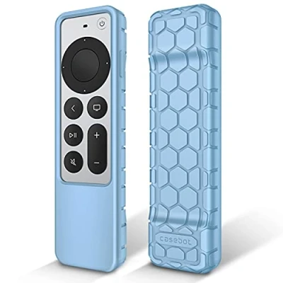 Afbeelding van FINTIE Beschermhoes voor Apple TV 4K / HD Siri Remote 2022 2021 (3e en 2e generatie) Lichtgewicht siliconen hoes, antislip, schokbestendig, hemelsblauw