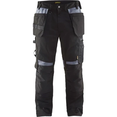 Afbeelding van Blaklader Werkbroek met spijkerzakken 1555 1860 Zwart/Grijs