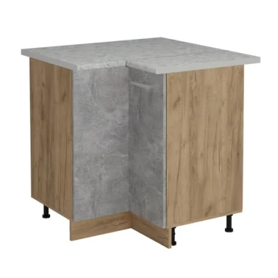 Afbeelding van Vicco Hoekkast R Line, Beton/Krachtige eik goud, 75.6 cm WB Marmer