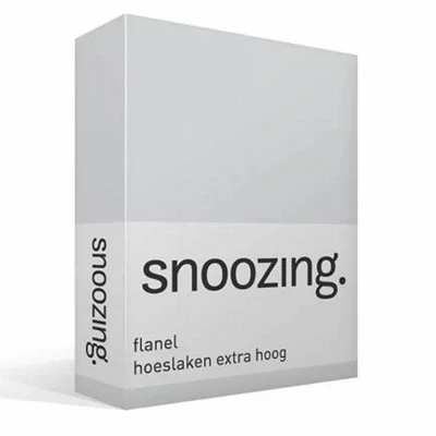 Afbeelding van Snoozing Flanel Extra Hoog Hoeslaken Tweepersoons 120x200 cm Grijs