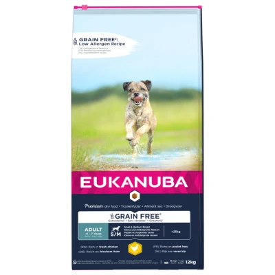 Afbeelding van Eukanuba Adult Small Medium Grain Free Kip Hondenvoer 12 kg