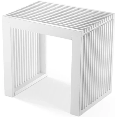 Afbeelding van BAM BOO BOX Bamboe Bank Houten voor eetkamer, slaapkamer, badkamer of keuken zonder rugleuning (wit, kort)