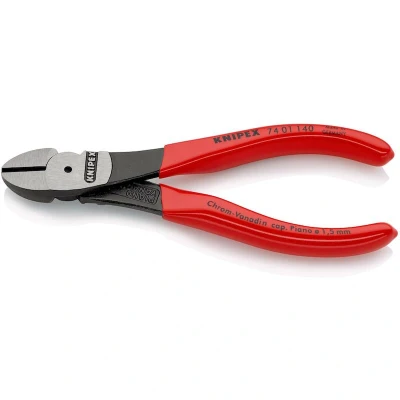 Image de KNIPEX 74 01 140 power side cutters plastifié noir atramentisé mm