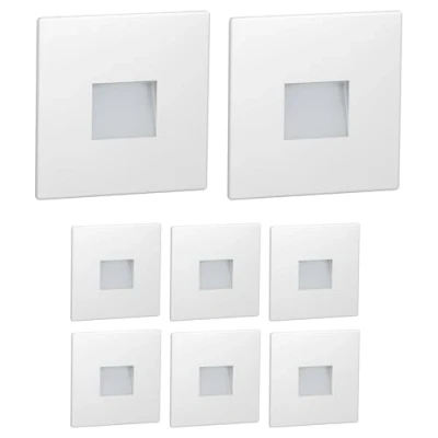 Afbeelding van ledscom.de LED trapverlichting/traplicht FOW voor binnen en buiten, downlight, hoekig, 85 x 85mm, koel wit, 8st.