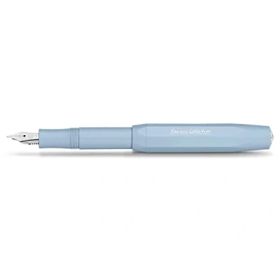 Afbeelding van Kaweco Mellow Blue Premium vulpen voor inktpatronen met hoogwaardige stalen veer, sportveer 13 cm, veerbreedte F (fijn)