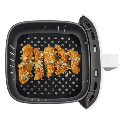 Afbeelding van NERTHUS FIH 1236 Set van 2 herbruikbare vierkante geperforeerde siliconen bakjes voor airfryer, vorm
