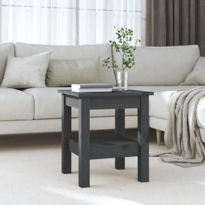 Afbeelding van Salontafel 35x35x40 cm massief grenenhout grijs