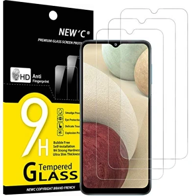 Afbeelding van NEW&#039;C 3 Stuks, Screen Protector voor Samsung Galaxy A12, A02s, Gehard Glass Schermbeschermer Film 0.33 mm ultra transparant, resistent, anti kras, vingerafdrukken
