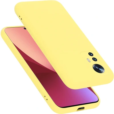 Afbeelding van Cadorabo Hoesje geschikt voor Xiaomi 12 / 12X in LIQUID GEEL Beschermhoes gemaakt van flexibel TPU silicone Case Cover