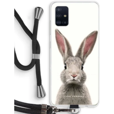 Afbeelding van Case Company® hoesje met Koord geschikt voor Samsung Galaxy A51 4G Daisy Telefoonhoesje Zwart Bescherming aan alle Kanten en Over de Schermrand