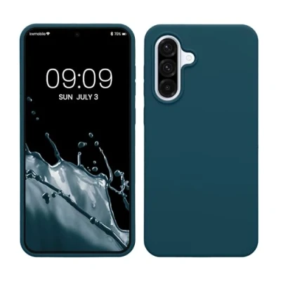 Afbeelding van kwmobile telefoonhoesje geschikt voor Samsung Galaxy A36 5G Hoesje met siliconen coating Smartphone case in mat petrol