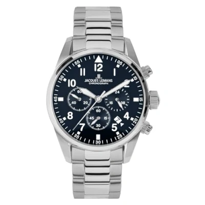 Afbeelding van Jacques Lemans Barcelona Chronograaf, Heren, Maat: One Size, Blauw
