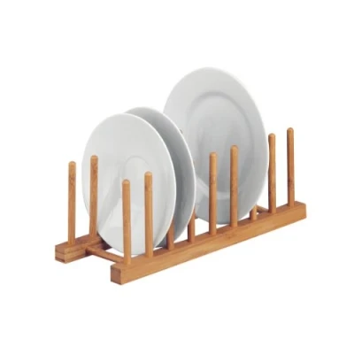 Afbeelding van Zeller 25278 bordenstandaard van bamboe voor borden, bruin, 34 x 12,5 12 cm