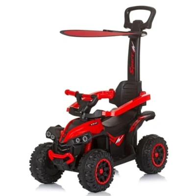 Afbeelding van Chipolino Loopauto ATV Loopwagen Met duwstang Vanaf 3 jaar geluid en luifel 2 in 1 Geel
