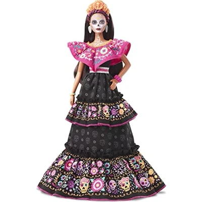 Afbeelding van Barbie Signature Dia de los Muertos verzamelpop gekleed en make up in Catrina, verzamelspeelgoed, GXL27