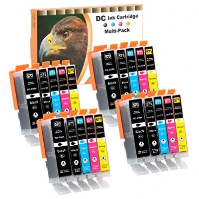 Afbeelding van DC Inktpatronen compatibel met Canon PGI 570, CLI 571XL, geschikt voor PIXMA MG5750 MG5753 MG6852 MG5751 MG5752 MG6850 MG6851 MG6853 TS5050 TS5051 TS5053 TS50553 TS5055TS605 0 TS6051 TS6052 (20
