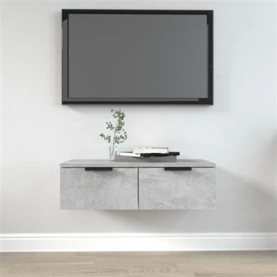Afbeelding van Wandkast 68x30x20 cm bewerkt hout betongrijs