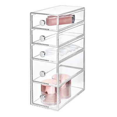 Afbeelding van Ladekast, Make up Organizer, Small, 5 Lades, 17.8 x 8.6 25.1 cm, Transparant, Kunststof iDesign Drawers