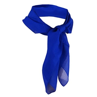 Afbeelding van TigerTie Mousseline sjaal voor dames, effen, sjaalmaat: 50 cm x cm, gemaakt in Italië, koningsblauw