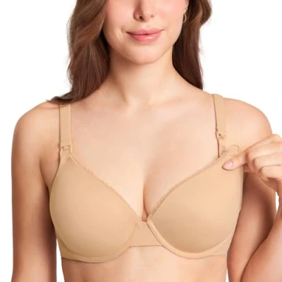 Afbeelding van Gratlin Dames borstvoedingsbeha zwangerschap beugel padded, Taupe