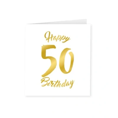 Afbeelding van Gold white cards 50 years