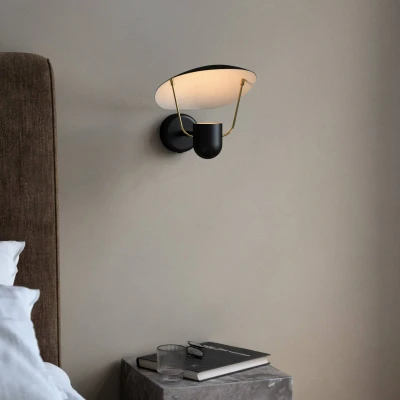 Afbeelding van Wandlamp Fabiola met schakelaar, zwart