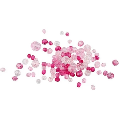 Afbeelding van Creotime Facetkralen Mix Roze 45 G