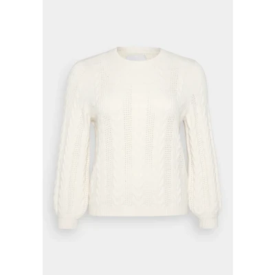 Afbeelding van ONLY Carmakoma Carrubina Cable O NECK Trui, Dames, Maat: S 42/44, Whitecap gray
