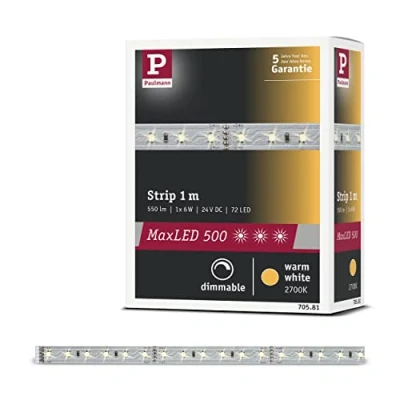 Afbeelding van Paulmann 70581 Function MaxLED 500 Strip, 1 m, 2700 K, warm wit, 7 W, 24 V, zilver