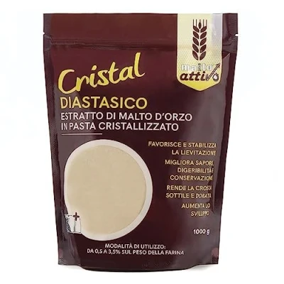 Afbeelding van Malto Attivo, Diastastisch kristal, 1000 g, kristalmoutextract met hoge diastatische kracht, gerstemout en maïs, ideaal voor bakkerij, 5.000 Pollak eenheden, gemaakt in Italië.