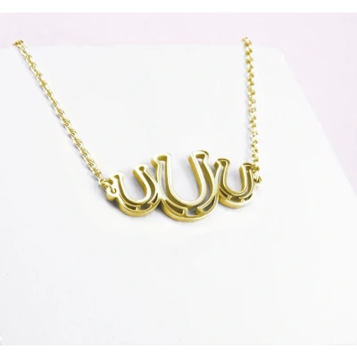 Afbeelding van Ponytail&amp;Co Ketting met 3 Hoefijzers Goud 38+6cm