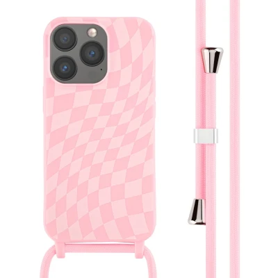 Afbeelding van iMoshion hoesje met koord Geschikt voor iPhone 13 Pro Siliconen roze