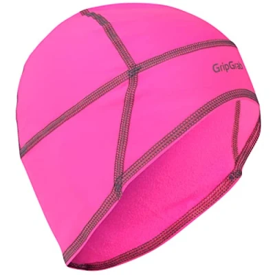 Afbeelding van GripGrab Thermo Lente Herfst Helmmuts Skull Cap Fietsen Roze Hi Vis Unisex Maat L