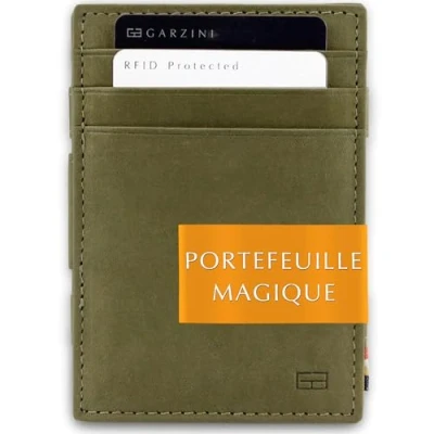 Afbeelding van Garzini Magic Wallet Essenziale met Muntvak RFID Leder Groen