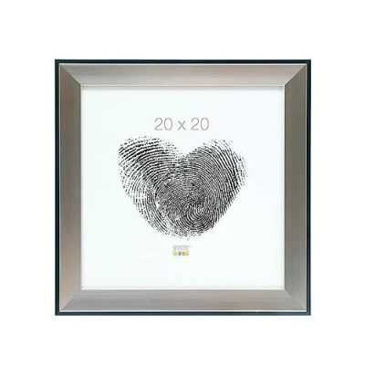 Afbeelding van Deknudt Frames fotolijst S45FD2 zilver zwarte buitenrand 20x20